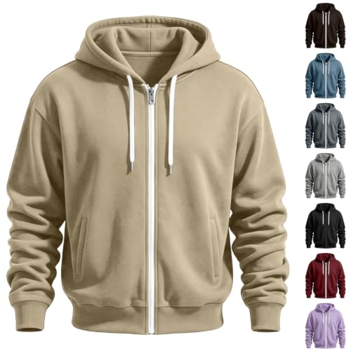 Men's Zip Up Fleece Hooded Sweatshirt with Pocket