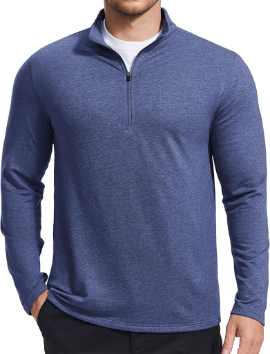 PINSPARK Men's Quarter Zip Up Lightweight Pullover   Deal