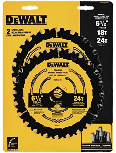 DEWALT Circular Saw Blade 6 1/2 Inch 18 & 24 Tooth Deal
