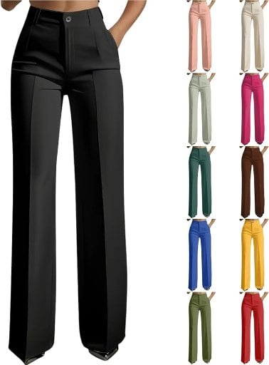 Women's High Waisted Wide Leg Trousers Deal