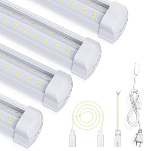 4' 4-Pack Super Bright LED Shop Lights 9600LM Deal
