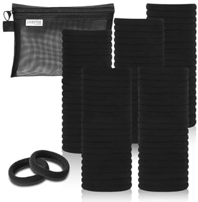 Black Hair Ties 100 Pack Nylon Elastic Bands Deal