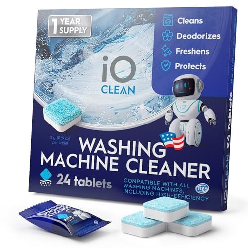 iO CLEAN Washing Machine Cleaner Descaler Tablets, 24 Count