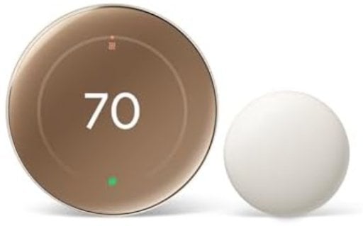 Google Nest Learning Thermostat (4th gen) + Nest Temperature Sensor (2nd gen) - Gold