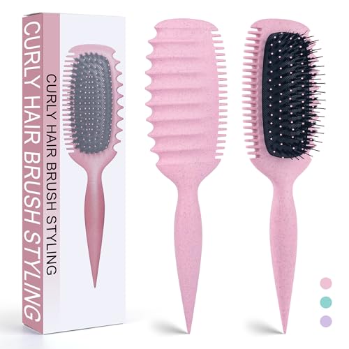 Curly Hair Brush Green Pink Purple Deal