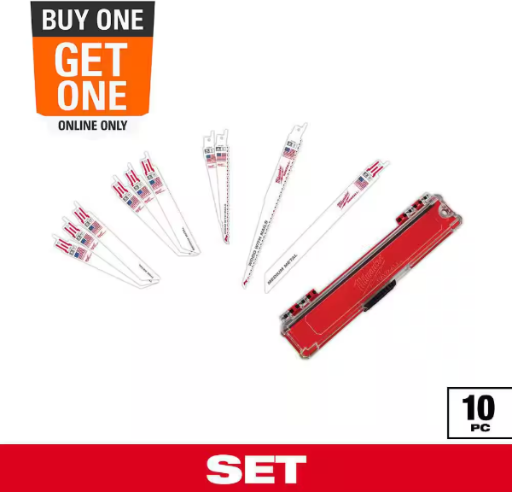 Milwaukee SAWZALL Wood/Metal Cutting Reciprocating Saw Blade 10-Piece Set + 5 pc TORCH blades