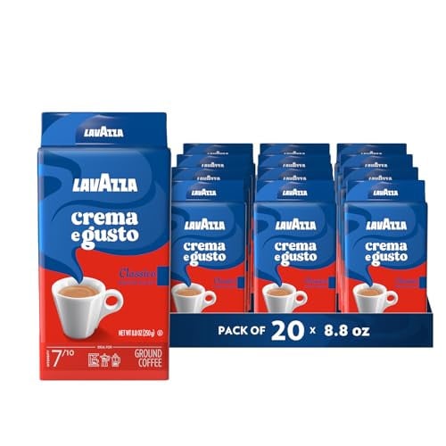 Lavazza Crema e Gusto Ground Coffee, Medium Roast, Arabica and Robusta Blend, 8.8 oz Brick (Pack of 20) Deal
