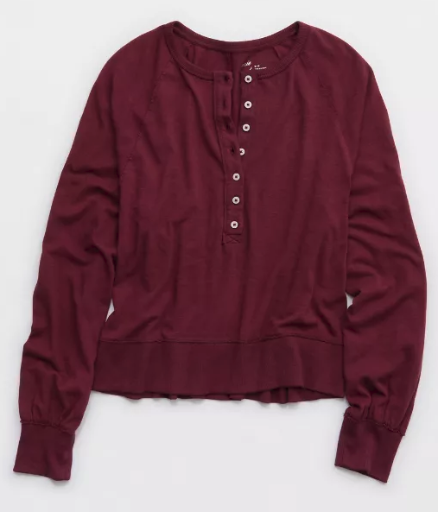 Aerie Happy Snit Henley T-Shirt