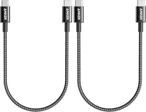 Anker 1" USB-C to USB-C Woven Short Cable Bolt Black Deal