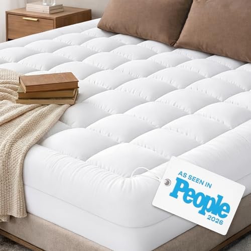 Cloud-Like Queen Mattress Topper - 100% Cotton Top Deal