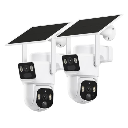 SEHMUA 2-Pack Dual-Lens Solar Security Cameras Wireless Outdoor Deal