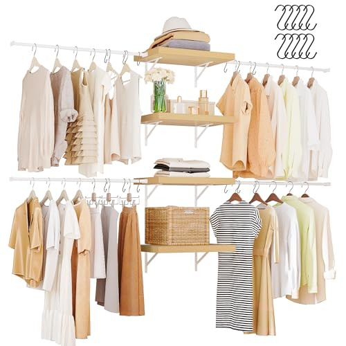 DWVO Wall-Mounted Closet Organizer System (Fits 6-9 Ft Space)