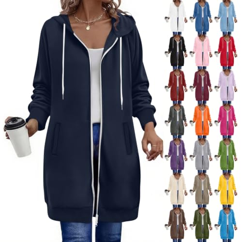 Zip Up Hooded Long Jackets Deal