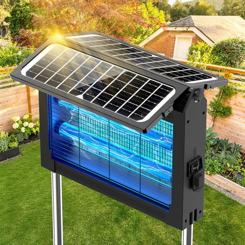 4500V Solar Bug Zapper Outdoor w/ Dual Solar Panels & 4000mAh Battery Deal