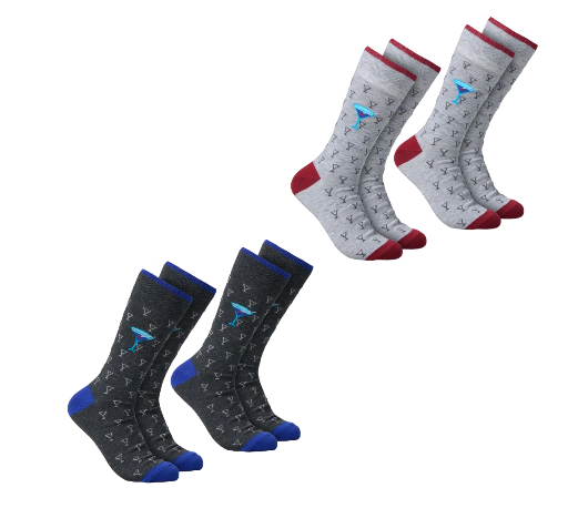 Rockport Martini Theme Mens Crew Socks 4-Pack
