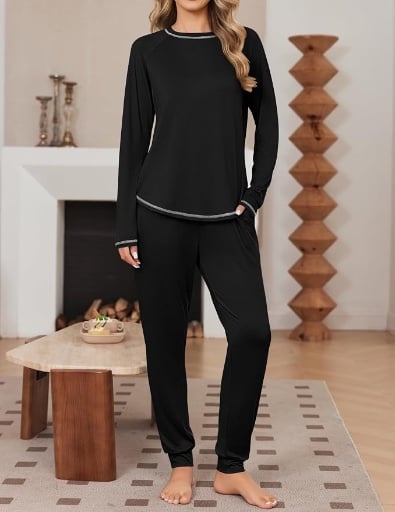 Ekouaer Pajama Sleepwear Set with Pockets Deal