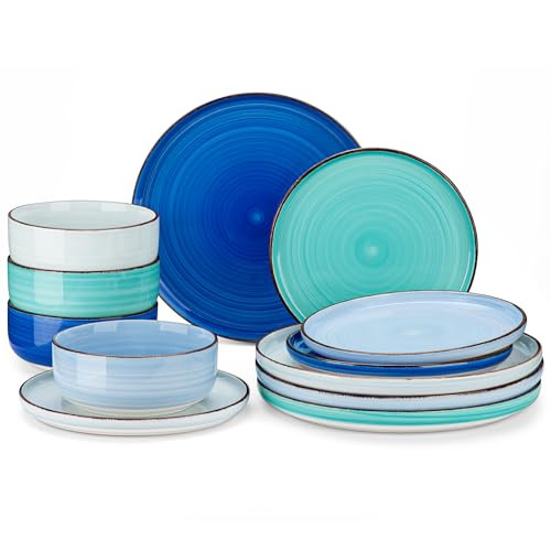 Vancasso Bonita 12-Piece Dinnerware Sets (Blue, Service for 4)