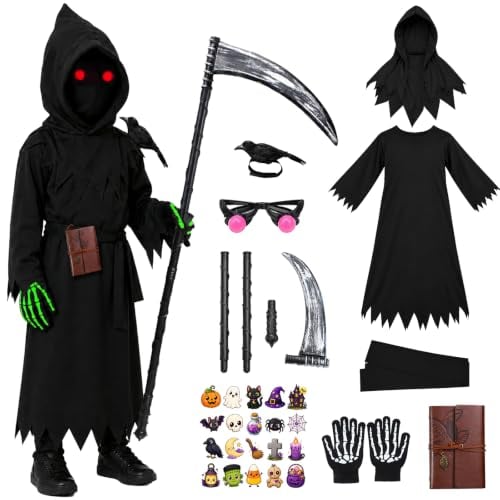 27 Piece Kid's Grim Reaper Halloween Costume Deal
