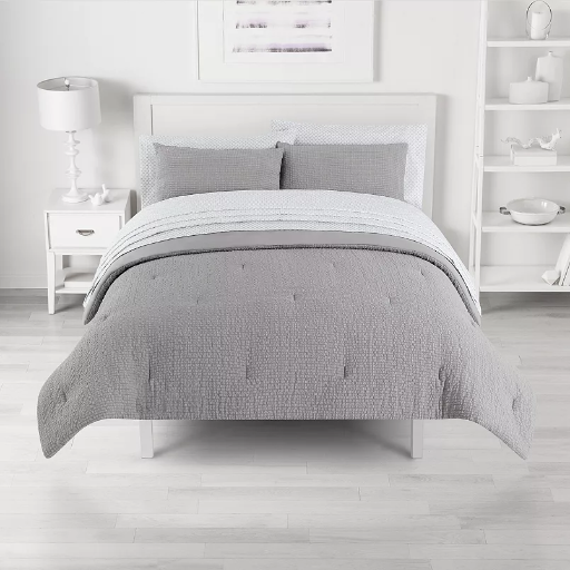 The Big One King Sized Seersucker Reversible Comforter Set with Sheets Deal