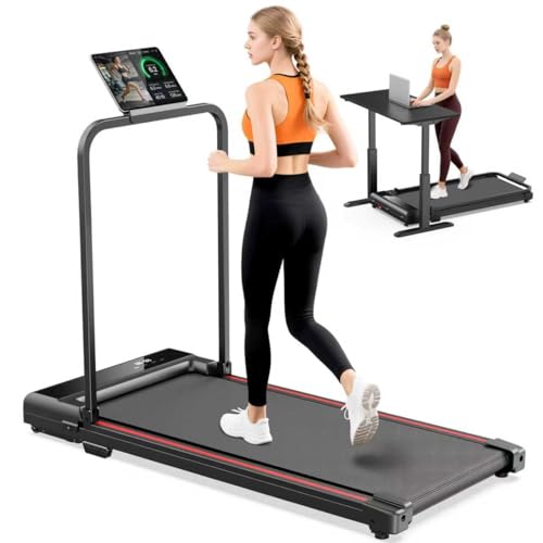 Foldable Walking Pad Treadmill with Handle Bar