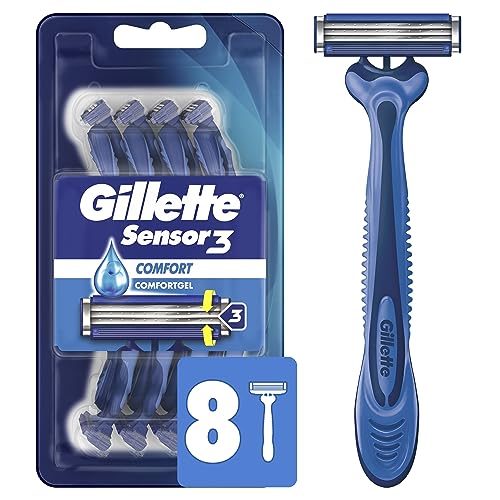 Gillette Sensor3 Comfort Disposable Razors, 4-Pack 8-Count