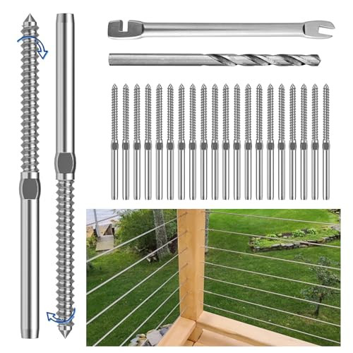 LuckIn 20 Pack 1/8" Cable Railing Hardware Kit