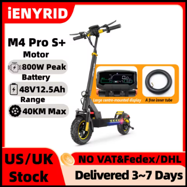 Electric Scooter IENYRID M4 Pro S+ 800W Motor 48V 12.5AH Battery 10" Tire