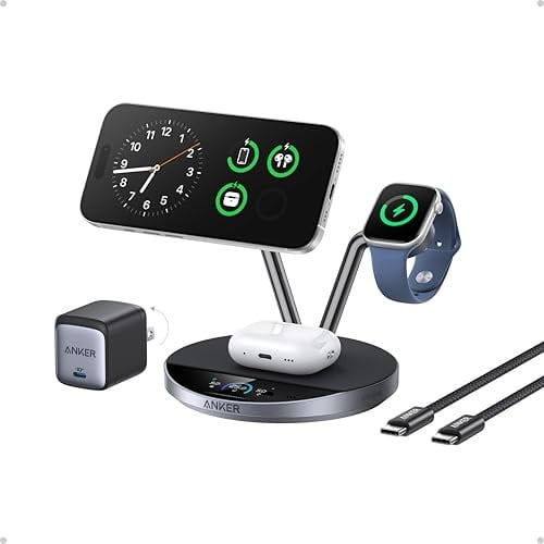 Anker Prime MagSage Qi2.2 25W 3-in-1 Wireless Charging Station