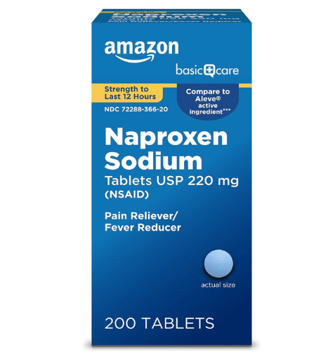 Amazon Basic Care Naproxen Sodium Tablets, 220 MG, 200 Count
