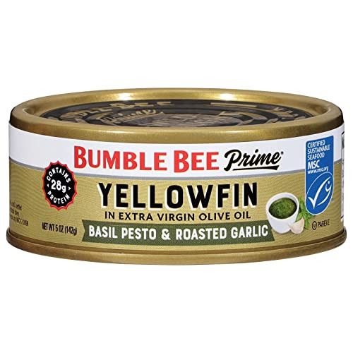 Bumble Bee Prime Basil Pesto & Roasted Garlic Yellowfin Tuna in Extra Virgin Olive Oil, 5 oz Can