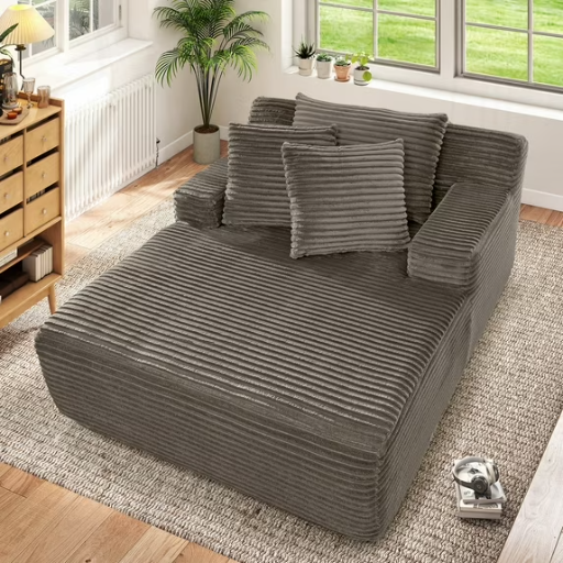 Muumblus Oversized Chaise Lounge Chair Indoor Furniture, Dark Gray or Brown Deal