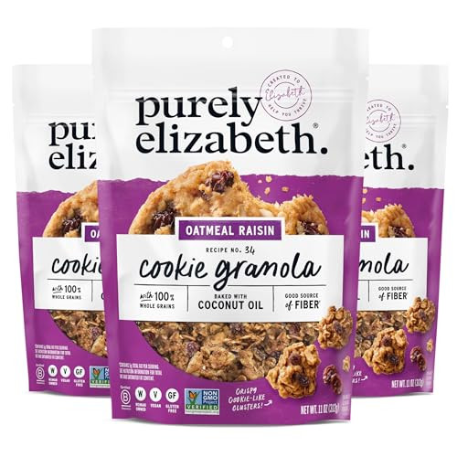 3 Pack of Purely Elizabeth Granola Cookie Oatmeal Raisin 11 Oz.
