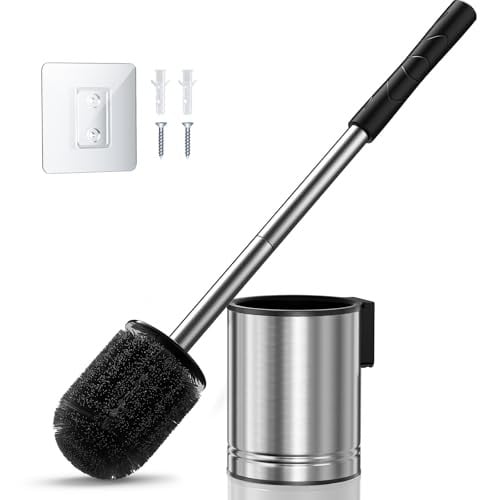 HAMITOR Compact Toilet Bowl Brush Set (silver) Deal