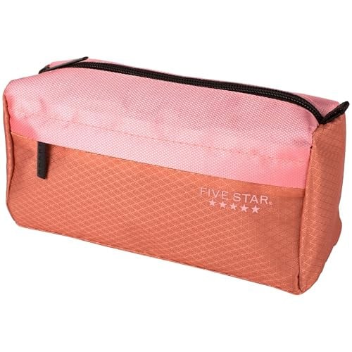 Five Star 9-Pocket Zipper Pencil Pouch Pink/Terracotta