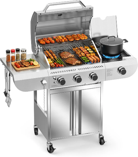 R.W.FLAME 3-Burner 34,000 BTU Stainless Steel Gas Grill