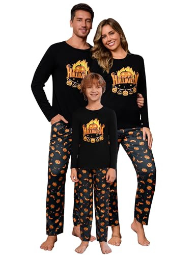 Halloween Family Matching Pajamas Halloween Pumpkins Orange & Black