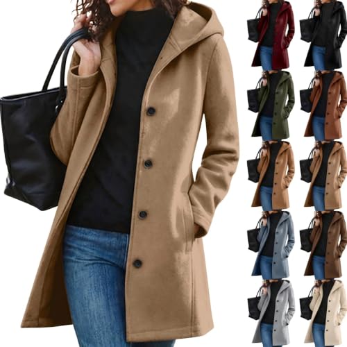 Trench Coat Long Hooded Jacket with Side Pockets Deal
