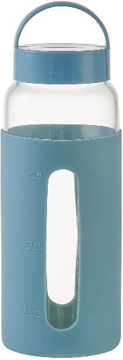 Mainstays 25-Ounce Glass Water Bottle w/ Protective Silicone Sleeve (Blue) Deal