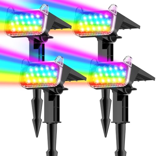 4 Pack Solar Spot Lights - Multicolor