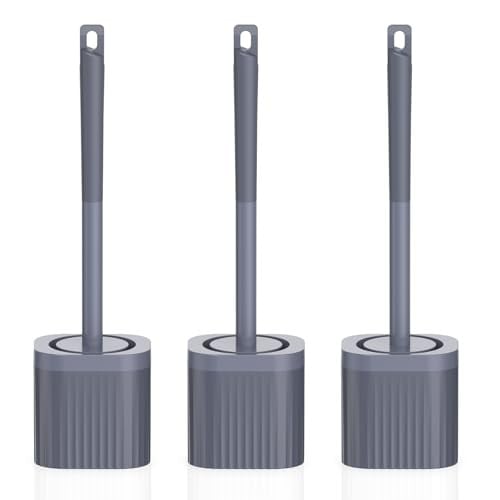 EZKEY Toilet Bowl Brush and Holder 3-Pack Deal