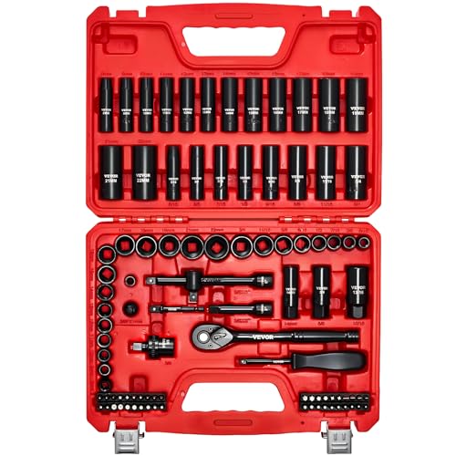 VEVOR 96 Piece 3/8" Drive Impact Socket Wrench and Bit Set, SAE & Metric Deal
