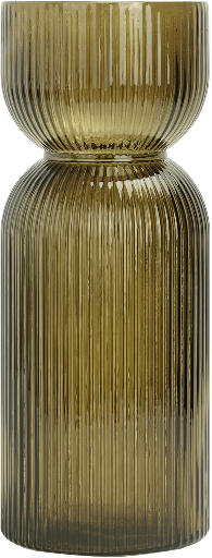 10" Better Homes & Garden Green Translucent Ribbed Glass Tabletop Vase