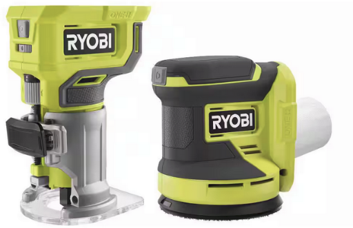 Ryobi ONE+ 18V Cordless 2-Tool Combo Kit with Compact Fixed Base Router and 5 in. Random Orbit Sander