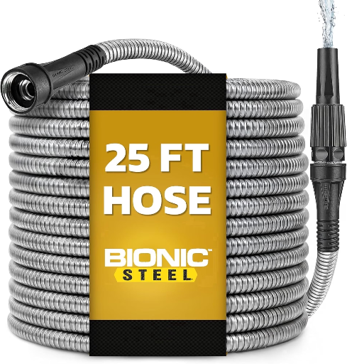 REALCO 25 Foot BIONIC STEEL Metal Garden Hose with Sprayer Nozzle Deal