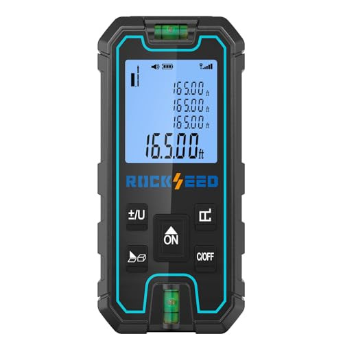 RockSeed Portable Laser Distance Meter w/ 2 Bubble Levels