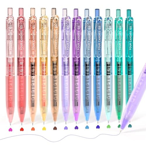 Four Candies 0.5mm Quick-Dry Retractable Gel Pen Set (12 Colors) Deal