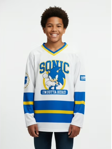 Boys Graphic Hockey Jersey Star Wars Darth Vader, Sonic, Spider-Man, Size 14-16
