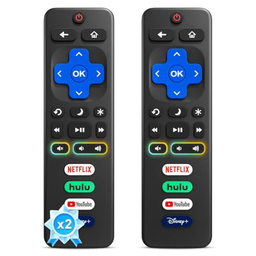 Yosun RC280 2-Pack 21-Button Replacement Infrared Remote for Roku Smart TV Sets