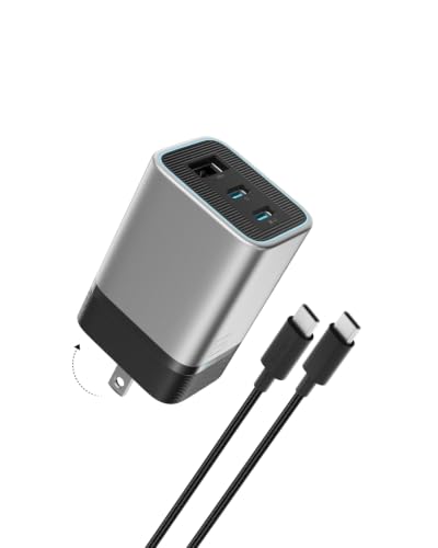 CUKTECH 65W 3-Port Foldable GaN Wall Charger with USB-C Cable