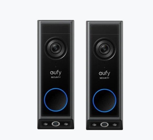 Eufy E340 2K Video Doorbell w/ Dual Cameras & Color Night Vision 2-Pack Deal
